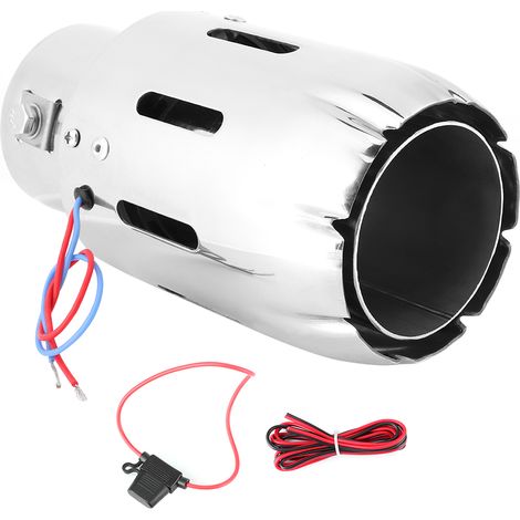Buse d'échappement inox lumineuse LED rouge - 2.5 pouces, pièce auto universelle (1/5)