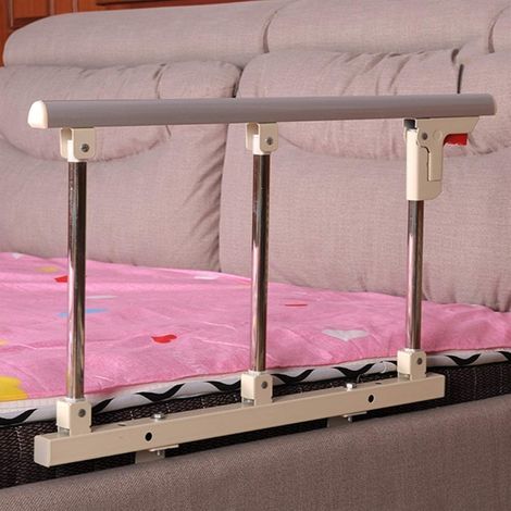 Barrière de lit pour Personnes Agées, Barrière de Sécurité Pliable pour Adultes, la Poignée d'assistance Pliant, Barrière de Protection pour Handicapé Hospitaliers, 70X40 cm (Color : Silver) (1/5)