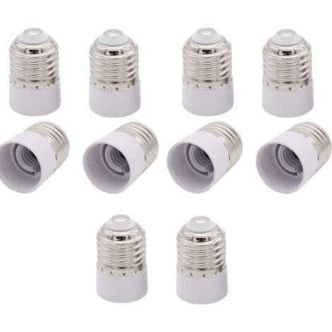 Adaptador de casquillo E27 a E14, adaptador de casquillo para lámparas LED y CFL, 10 unidades (1/5)