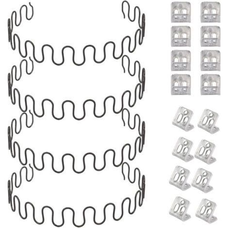 50 cm (20 Zoll) langes, 4-teiliges Sofafeder-Reparaturset mit 16 S-Clips, 4,0 mm Drahtdurchmesser – Crezuo Sofafeder-Reparaturset für Möbel, Inneneinrichtung und Sitzmöbel – Crezuo