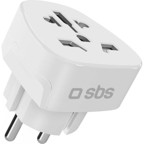 Reiseadapter sbs shucko/eu universal 2500 W kompakt (1/3)