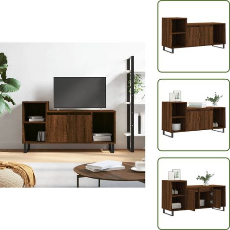 TV in legno - vidaXL Mobile TV Rovere Marrone 100x35x55 cm in Legno Multistrato - Mobile TV marrone