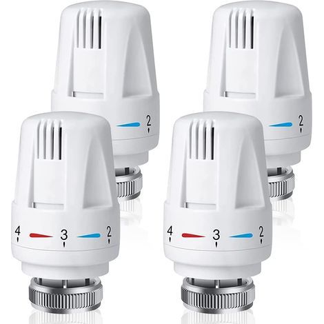 Set mit 4 Thermostatventilen für Heizkörper, LAOA Thermostatkopf M30 x 1,5, Thermostatventil für Heizkörper in Haus und Büro, Ersatz für Heizkörperthermostat (1/5)