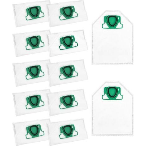 12 Kit Sacs d'aspirateur compatible avec Vorwerk Kobold VK200 FP200, Accessoires Sacs à Poussière Rechange pour VK 200 FP 200 (1/4)