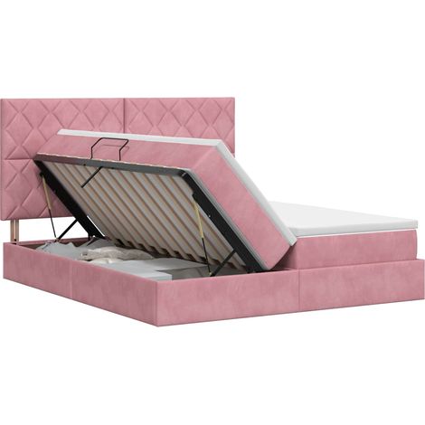 Maison Exclusive - Letto con Contenitore con testiera Rosa 180 x 200 cm Velluto (1/5)