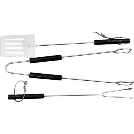 3 éléments accessoires de cuisine master grill mg101 acier poignées en plastique barbecue