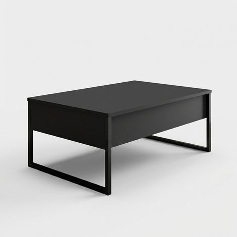 Couchtisch aus Melamin mit Metallbeinen Luxe Anthrazit - Schwarz
