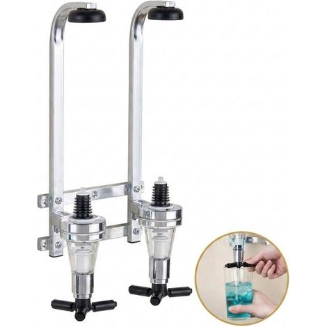 Distributeur de boissons mural – 2 bouteilles – Acier inoxydable – Bar à domicile – Matériel de montage inclus (1/5)