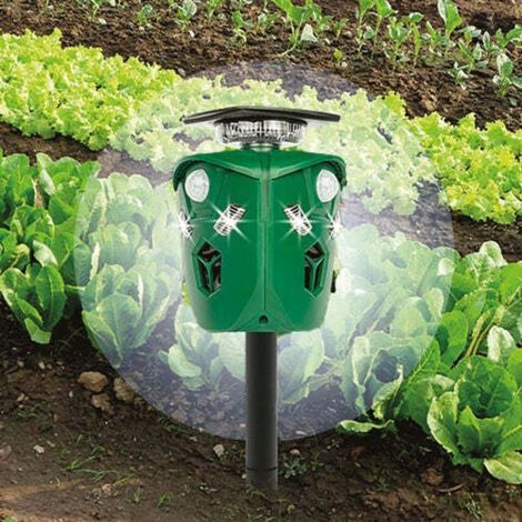 Dissuasore Ultrasuoni Solare, Copertura 50 m², Protezione Animali Efficace