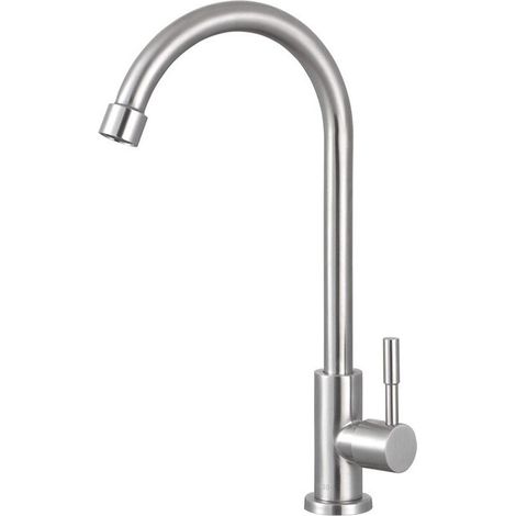 Robinet de cuisine froide simple en acier inoxydable lavabo évier de buanderie évier purificateur d'eau robinet (1/4)