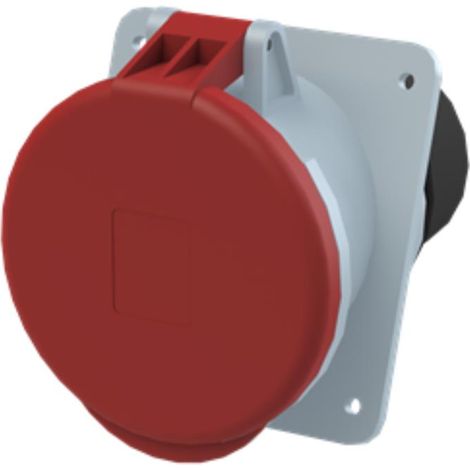 Amphenol 63 Ampere CEE Einbausteckdose 5-polig (3P+N+PE) Buchse, Kodierung 6h rot 200/346V bis 240/415V Frequenz 50 und 60Hz - 1 Stück (1/2)