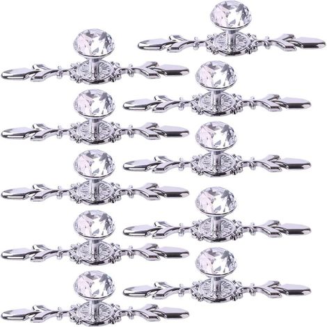 10-teiliger Diamantkristallgriff, 12 cm großer Schrankgriff im europäischen Stil, für Kleiderschrank-, Küchen-, Schlafzimmer- und Badezimmermöbel