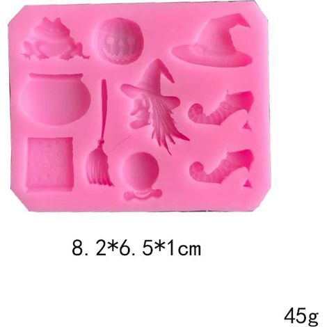Deux pièces Halloween moule en silicone pirate citrouille sorcière décoration bricolage cuisson moule en silicone pour gâteau chocolat, muffin glaçon savon-8.26.51cm