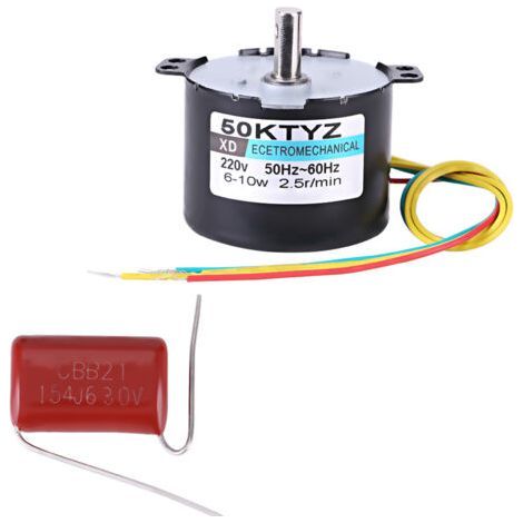 Permanent magnet synchronous motor AC220V 10W 0.5A, clockwise/counterclockwise rotation 2.5rpm (1/5)