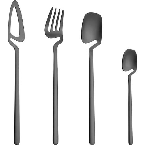 (Noir, 4 pièces) Service de table, décoration de table, convient pour la crème glacée, les desserts, la soupe, le café, etc.