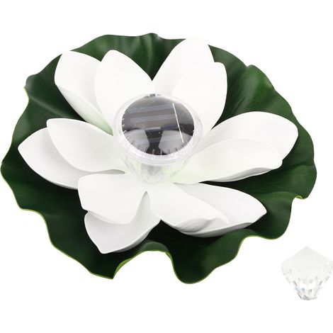 Toivize-Lampe Lotus Flottante - Solaire LED RGB Étanche IP65 - Décoration Jardin Bassin 28cm Multicolore (1/5)