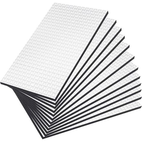 12 Pièces Tapis D'Isolation Acoustique, Isolation Phonique Tapis, Lnsonorisant pour Autocollant Isolation Voiture, 250 x 180 x 5 mm Tapi Insonorisant pour Étanche Ignifuge (1/5)