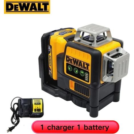 DEWALT DW089LG Livella Laser 3D 360° Raggio Verde 12V Multilinea - Kit con Batteria e Caricabatterie