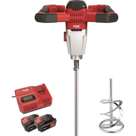 FLEX Mischer mit Schaufel Ø120 + 2 Batterien 5Ah + Ladegerät MXE 18.0-EC/5.0 495972 (1/5)
