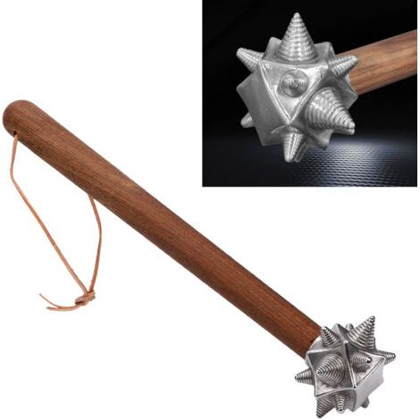 RHG Marteau à boule pointue avec manche en bois, en acier inoxydable, multifonctionnel, de forme unique, décoratif, pour voiture, maison, outils à main (1/5)