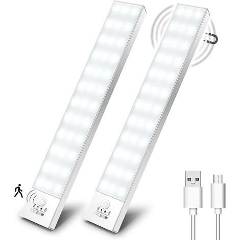 LED Wardrobe Light, Rechargeable USB Wireless LED Cabinet Light with Motion Sensor, LED Lighting Kitchen Study Night Light Stairs Hallway (1/5)
