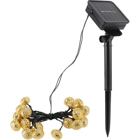 20 LED Solar-Lichterkette in Gold für Weihnachtsfeiern (1/5)