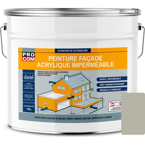 Peinture façade PROCOM crépi, façade à relief, imperméabilisation et protection des façades - Durable jusqu'à 10 ans b7b3a8 10 litres
