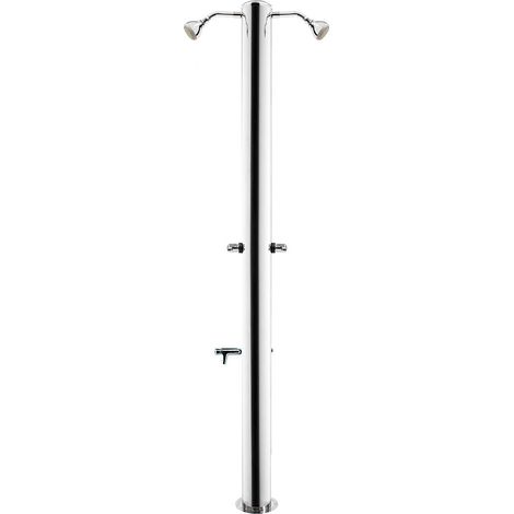 Doccia da Giardino Doppia 2 Rubinetti e Lavapiedi ATI Docce MUL-2R Inox Anodizzato (1/5)