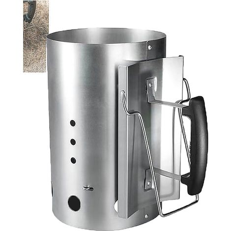 Allumeur de type cheminée avec écran thermique et poignée anti-brûlure Fût ventilé en acier galvanisé avec grille de support (1/5)