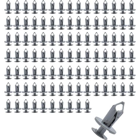 100 Pièces Clips de Fixation pour T4 T5 T6, Ф 8MM Clips de Garniture Gris, Clips de Finition pour Tapis en Plastique, Remplacement du Clip de Garniture (1/5)