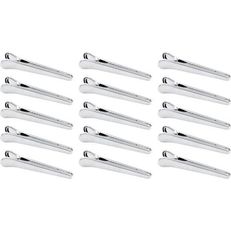 15 clip di chiusura in acciaio inox (11,5 cm) Clip robuste per sacchetti da cucina, per alimenti e per il pane (1/5)