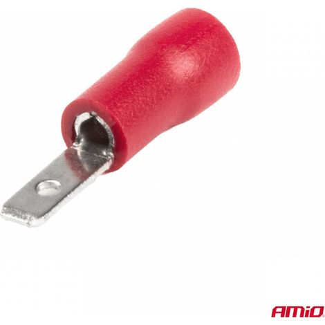 COSSES PLATES MALES ROUGES 2.8MM (0.5-1.5MM²) 10A 10 PCS AMIO (1/3)