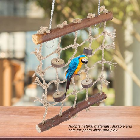 jouet pour oiseau perroquet en cage, échelle d'escalade en corde de chanvre, jouet de couture naturel et intéressant (1/5)