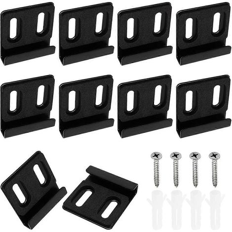 Clips de fixation murale pour miroir, à double trou, noirs (1/5)