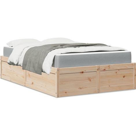 Bett mit Matratze 140x190 cm Massivholz Kiefer vidaXL (1/5)