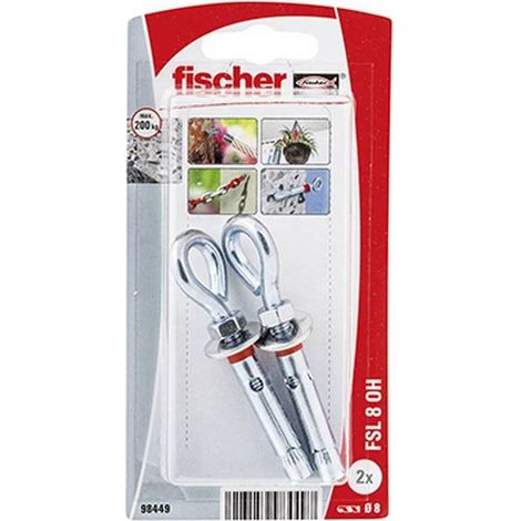 Perno de metal con ojete Fsl 8 Oh K Nv - Blíster de 2 piezas - Fischer (1/3)