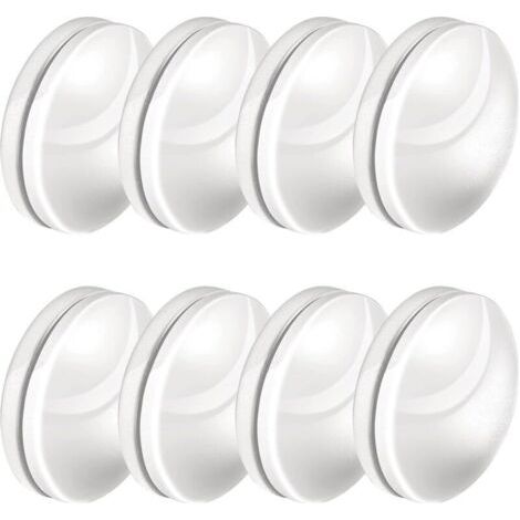 (Blanc, lot de 8) Pompons magnétiques pour rideaux de douche, aimants sans couture recouverts d'une couche de plastique épais pour une fixation optimale contre le vent. Conviennent aux rideaux, nappe