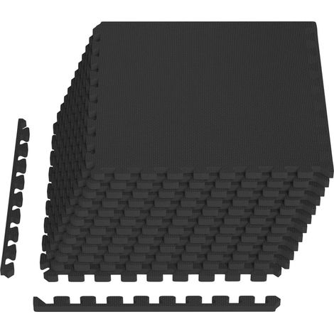 Tappeti 12 pz Nero 4,32 m² Schiuma EVA vidaXL
