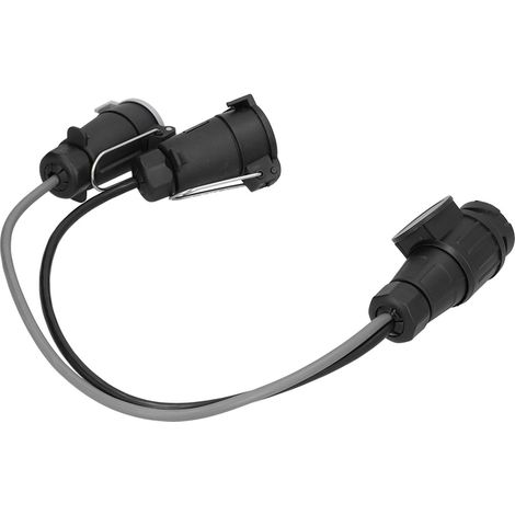 Adaptateur prise remorque 12V 13 broches vers 7 broches, convertisseur en plastique PVC et laiton, pour caravanes et camping-cars européens standard (1/5)