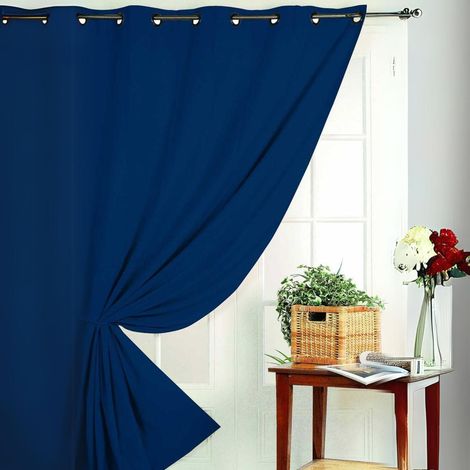 Rideau occultant Non Feu M1 Bleu Outremer 140x180 cm (1/2)