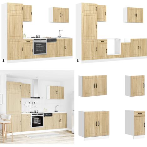 vidaXL Ensemble d'armoires de cuisine 7 pcs Kalmar bois d'ingénierie (1/5)
