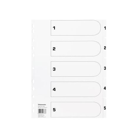 Zahlenregister DIN A4 170g/m² 1-5 Karton weiß (1/3)