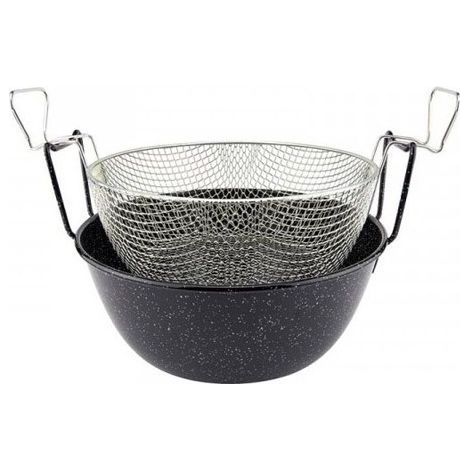 Ilsa ILS360132 Friggitrice in Ferro Smaltato con Cestello in Ferro Nichelato 32 cm Adatta all'Induzione