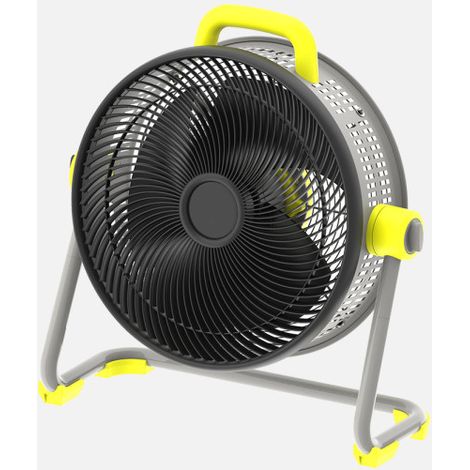ABRILA - Ventilador Industrial Corintio 100W 3 Aspas 3 Velocidades Orientable 62x63x25 cm Amarillo/Negro