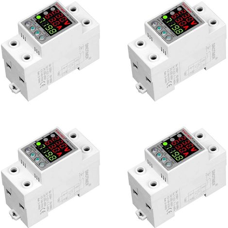 4 relais de tension SINOTIMER 220V avec protection contre les surtensions et les sous-tensions, limiteur de courant, compteur d'énergie watt/kWh, 40A (1/5)