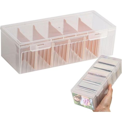 Caja De Archivo Para Fichas - ABS Transparente - 23,5 X 9,5 X 6,8 Cm - Capacidad 600 Fichas - 1 Unidad (1/5)