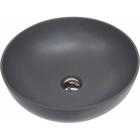MOSAVIT ALBA Lavabo Sobre Encimera De Solid Surface Gris Oscuro - ref: MSV-ALBAC