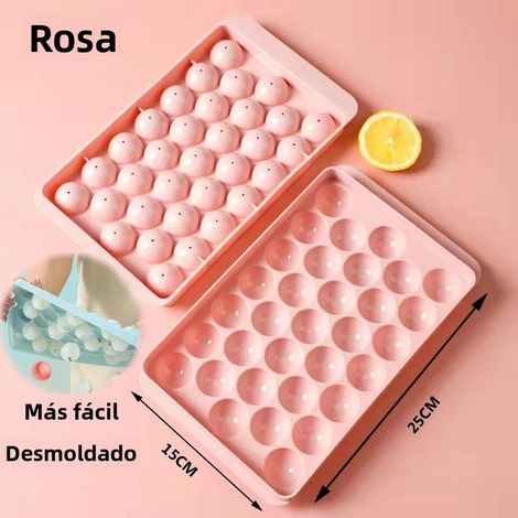 (25x15cm, rose, 1 pièce) Moule à glaçons à 33 compartiments, en plastique PP, pour la fabrication de crème glacée. (1/5)
