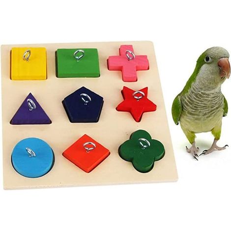 Ensemble de 9 jouets en bois pour perroquets, perruches, oiseaux, hamsters, accessoires d'activité et de divertissement pour cages.-AquaForge (1/4)