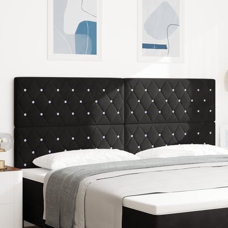 vidaXL LED Headboard Black 100 cm Velvet (1/5)